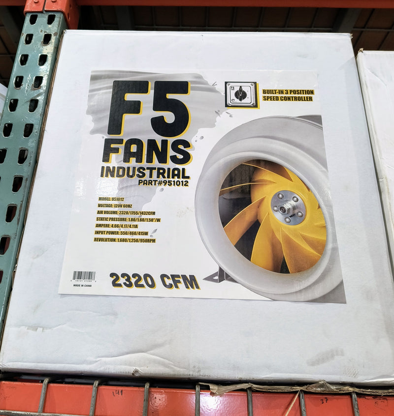 F5 Fans Industrial 12" 2320 CFM w/speed controller